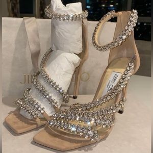 Jimmy Choo ankle strap crystal heels